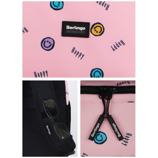 Рюкзак Berlingo Casual "Happy pink" 39,5*27*13см, 1 отделение, 3 кармана, уплотненная спинка