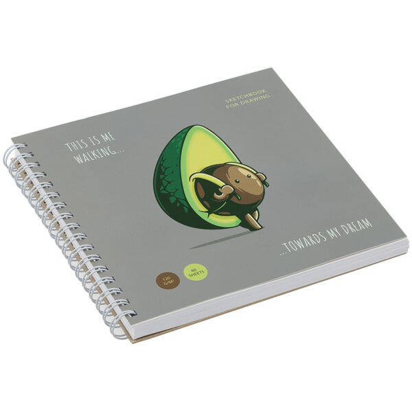 Скетчбук 60л., 150*150 MESHU "Avocadreams", на гребне, 120г/м2