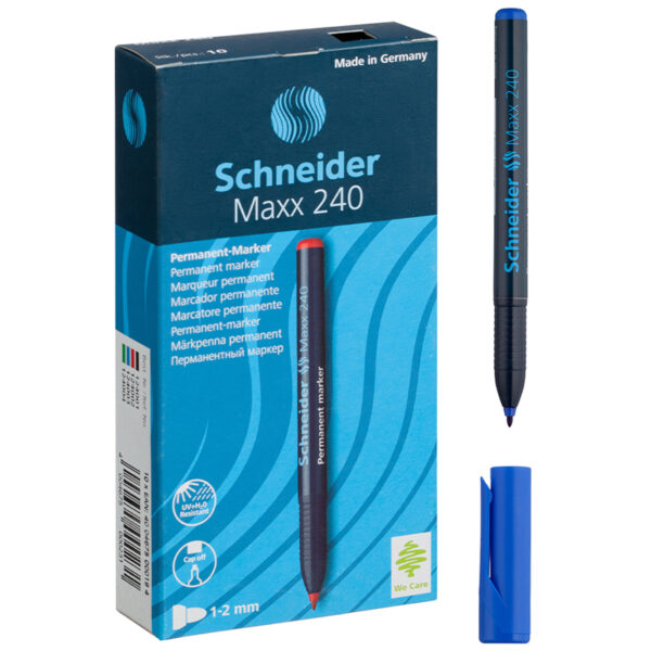 Маркер перманентный Schneider "Maxx 240" синий, пулевидный, 2мм