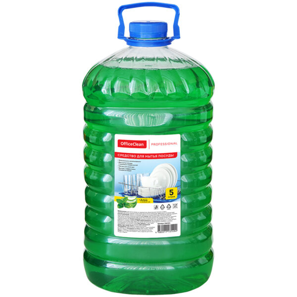 Средство для мытья посуды OfficeClean Professional "Алоэ и зеленый чай", ПЭТ, 5л