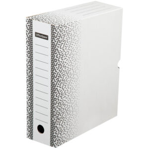 Короб архивный с клапаном OfficeSpace "Standard" плотный, микрогофрокартон, 100мм, белый, до 900л.