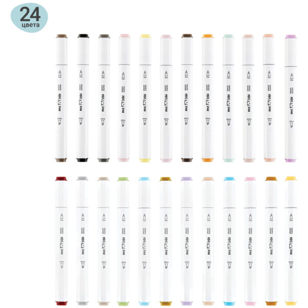 Набор маркеров для скетчинга MESHU 24цв., пастельные цвета
