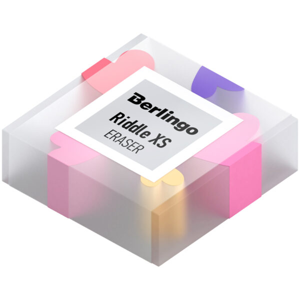 Ластик Berlingo "Riddle XS", прямоугольный, цвета ассорти, 34*34*14мм