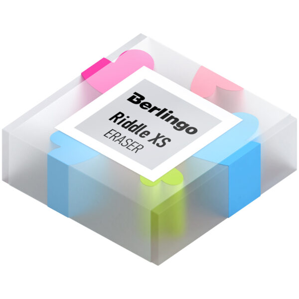 Ластик Berlingo "Riddle XS", прямоугольный, цвета ассорти, 34*34*14мм