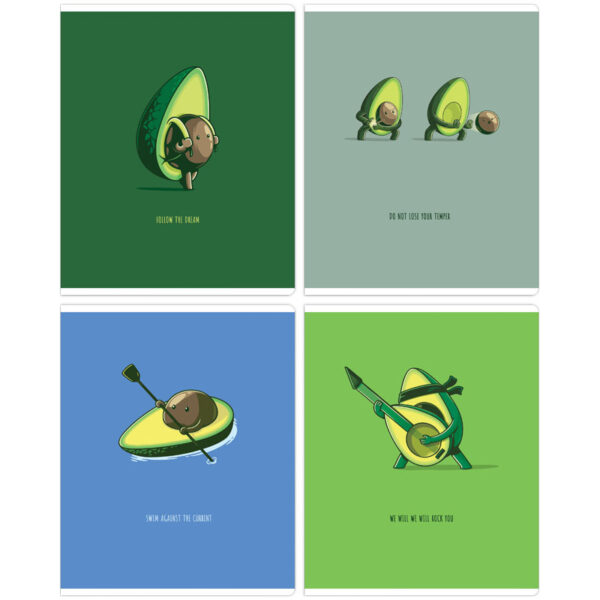 Тетрадь 48л., А5, клетка MESHU "Avocadreams", матовая ламинация, выборочный УФ-лак