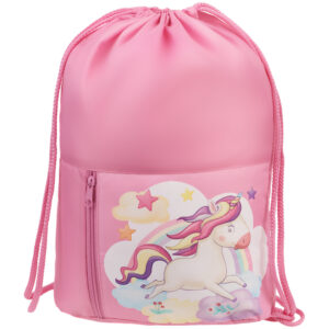 Мешок для обуви 1 отделение Мульти-Пульти "Unicorn", 340*420мм, карман на молнии, розовый