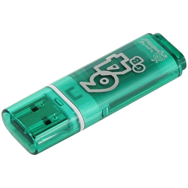 Память Smart Buy "Glossy"  64GB, USB 2.0 Flash Drive, зеленый