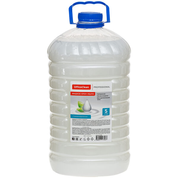 Мыло-крем жидкое OfficeClean "Proffesional. Гипоаллергенное", ПЭТ, 5л