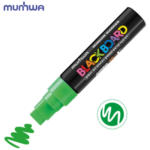 Маркер меловой MunHwa "Black Board Jumbo" зеленый, 15мм, водная основа