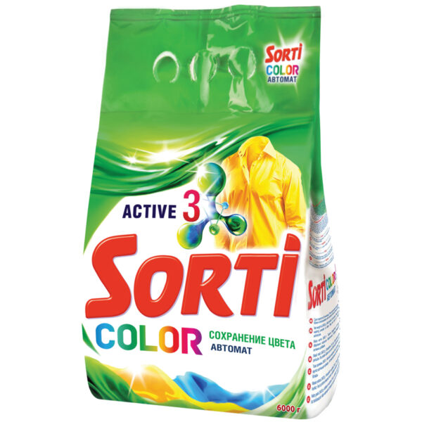 Порошок для машинной стирки Sorti "Color", 6кг