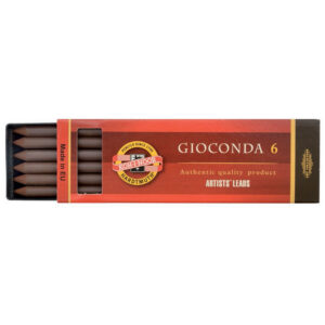 Сепия Koh-I-Noor "Gioconda", коричневая светлая, стержень, 5,6мм, 6шт., пластик короб
