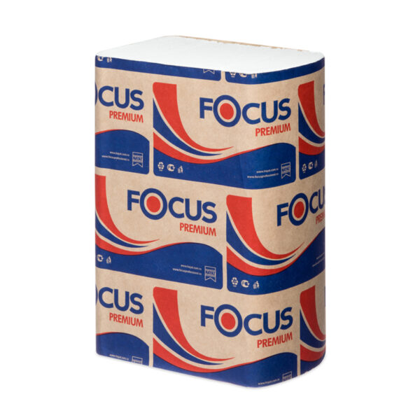 Полотенца бумажные лист. Focus (Z-сл) 2-слойные, 200л/пач. 20*24см, белые