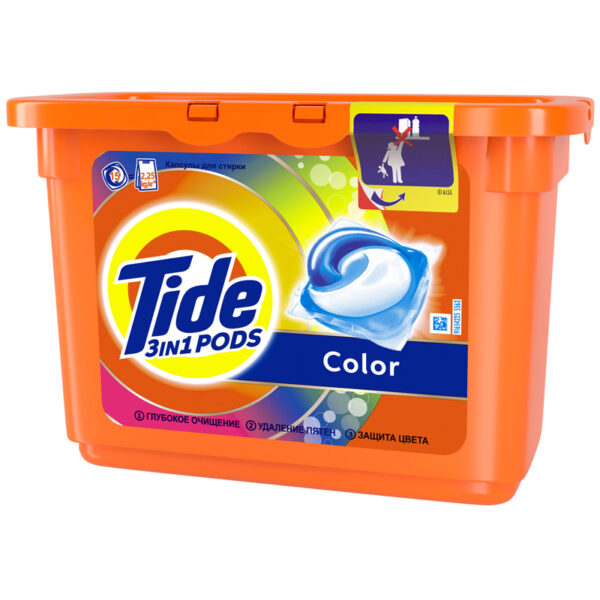 Капсулы для машинной стирки Tide "Color", 15шт.*24,8г