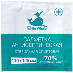 Салфетки стерильные White Whale, 110*125мм, 80шт., антисептические, спиртовые
