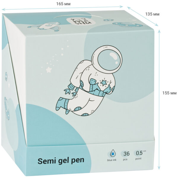 Ручка шариковая автоматическая MESHU "Space Aliens" синяя, 0,5мм, грип, корпус ассорти