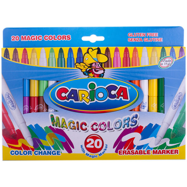Фломастеры меняющие цвет/стираемые Carioca "Magic Markers", 18цв.+2, 20шт., картон, европодвес