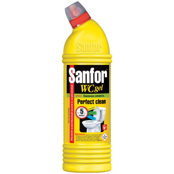 Средство для туалета Sanfor WC "Lemon Fresh", гель, 1л