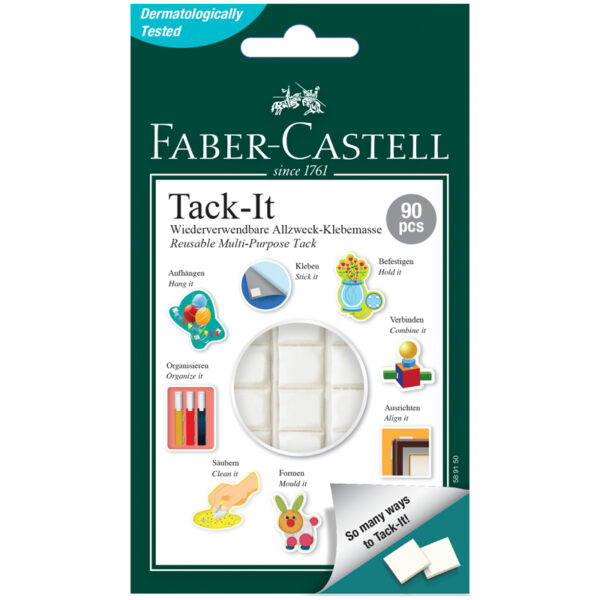 Масса для приклеивания Faber-Castell "Tack-It", 90 кубиков, 50г., картон. уп., европодвес