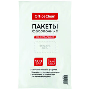 Пакеты фасовочные (500шт.) OfficeClean, ПНД, 25*40см, 7мкм, евроупаковка