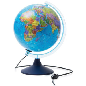 Глобус "День и ночь" с двойной картой - политической и звездного неба Globen, 25см, интерактивный, с подсветкой от сети + очки виртуальной реальности