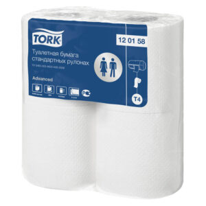 Бумага туалетная Tork "Advanced"(Т4) 2-слойная, стандарт. рулон, 23м/рул, 4шт., тиснение, белая