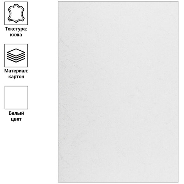 Обложка А4 OfficeSpace "Кожа" 230г/кв.м, белый картон, 100л.