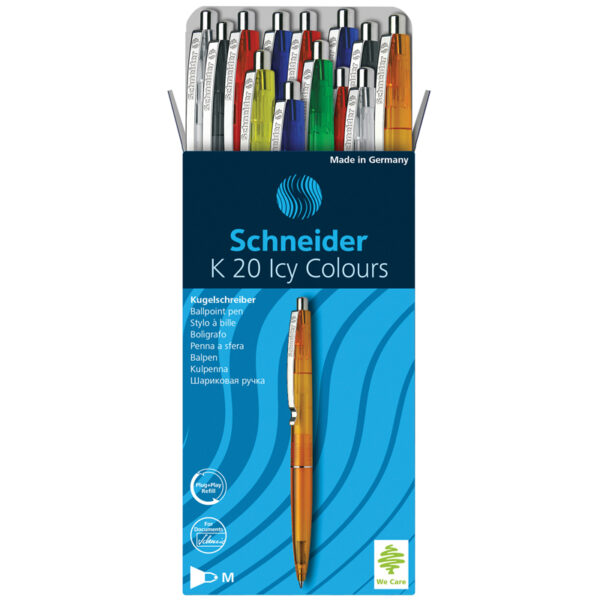 Ручка шариковая автоматическая Schneider "K20 Icy Colours" синяя, 1,0мм, корпус ассорти