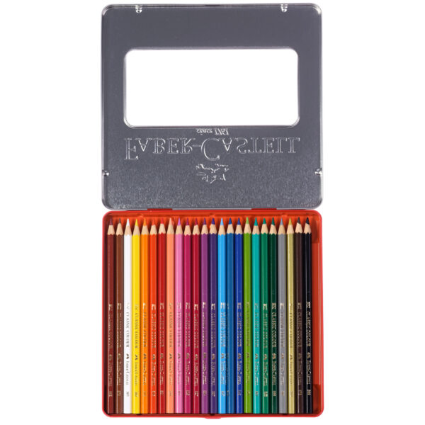 Карандаши цветные Faber-Castell "Замок", 24цв., шестигр., заточ., метал. кор.