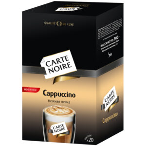 Кофе растворимый Carte Noire "Capuccino", сублимированный, порционный, 20 пакетиков*15г, картонная коробка