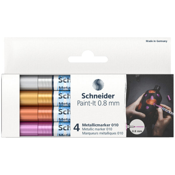 Набор маркеров для декорирования Schneider "Paint-It 010" 04цв., металлик, 0,8мм