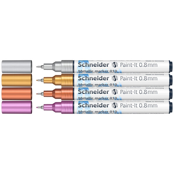 Набор маркеров для декорирования Schneider "Paint-It 010" 04цв., металлик, 0,8мм