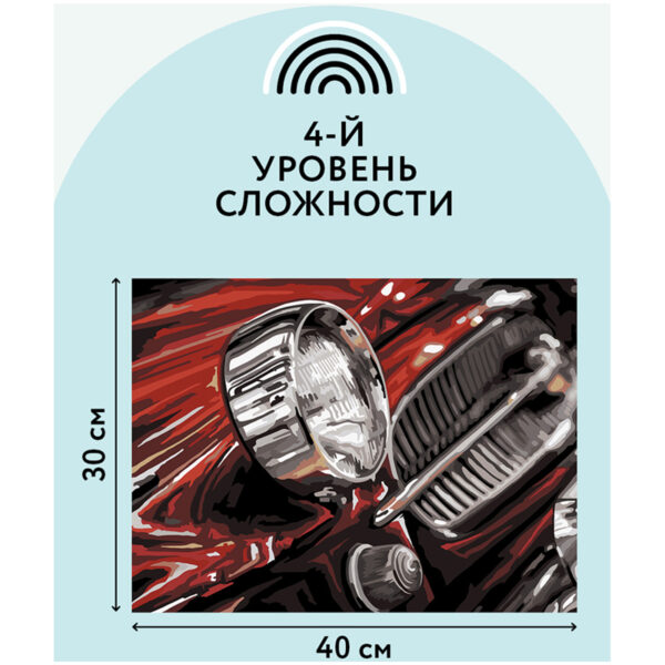 Картина по номерам на картоне ТРИ СОВЫ "Ретро-автомобиль", 30*40, с акриловыми красками и кистями