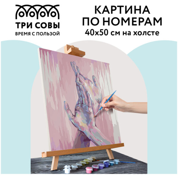 Картина по номерам на холсте ТРИ СОВЫ "Прикосновения", 40*50, с акриловыми красками и кистями