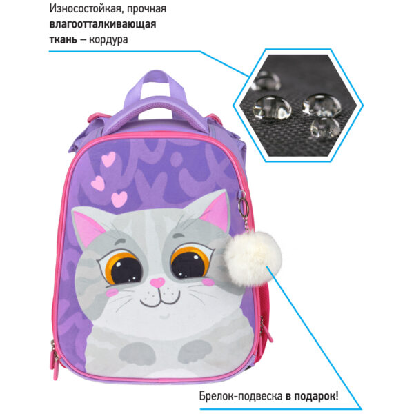 Ранец Berlingo Expert "Cute cat" 37*28*16см, 2 отделения, 2 кармана, анатомическая спинка