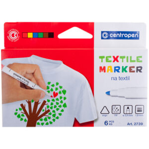 Набор маркеров для ткани Centropen "Textil Marker 2739" 06цв., 1,8мм, картон. уп., европодвес