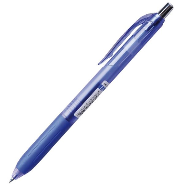 Ручка шариковая автоматическая Crown "Quick Dry" синяя, 0,5мм, грип, с быстросохнущими чернилами