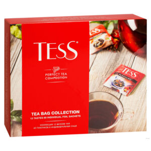 Подарочный набор чая Tess "Tea bag collection", 12 видов, 60 пакетиков, картонная коробка