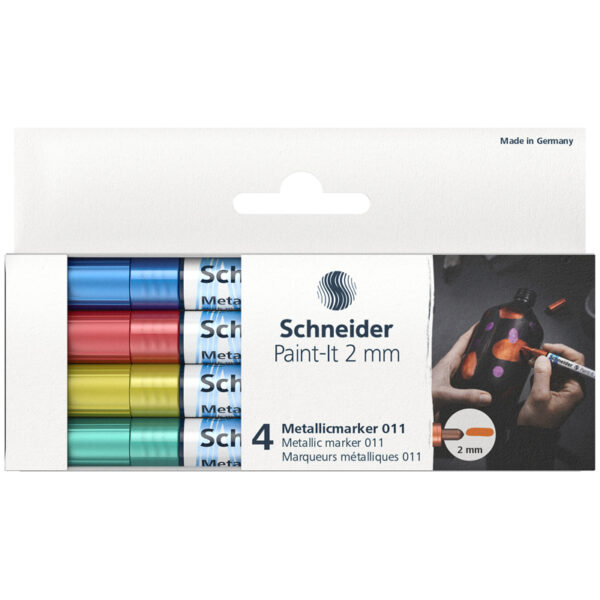 Набор маркеров для декорирования Schneider "Paint-It 011" 04цв., металлик, 2,0мм
