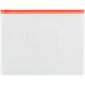 Папка-конверт на молнии OfficeSpace А5, прозрачная, 150мкм, молния красная