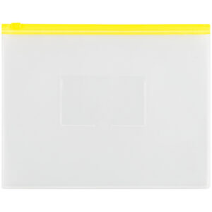 Папка-конверт на молнии OfficeSpace А5, прозрачная, 150мкм, молния желтая