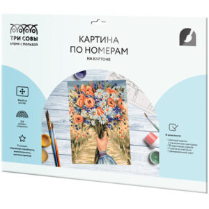 Картина по номерам на картоне ТРИ СОВЫ "Полевые цветы", 30*40, с акриловыми красками и кистями