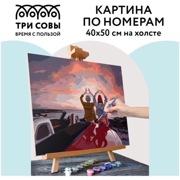 Картина по номерам на холсте ТРИ СОВЫ "Прекрасный вид", 40*50, с акриловыми красками и кистями