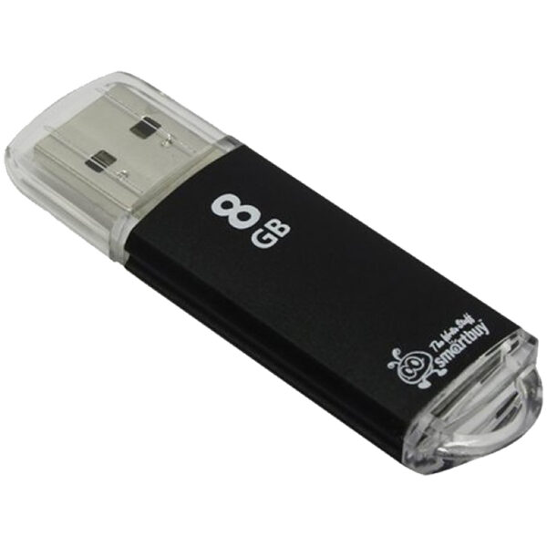 Память Smart Buy "V-Cut"  8GB, USB 2.0 Flash Drive, черный (металл. корпус )