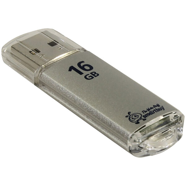 Память Smart Buy "V-Cut"  16GB, USB 2.0 Flash Drive, серебристый (металл. корпус )