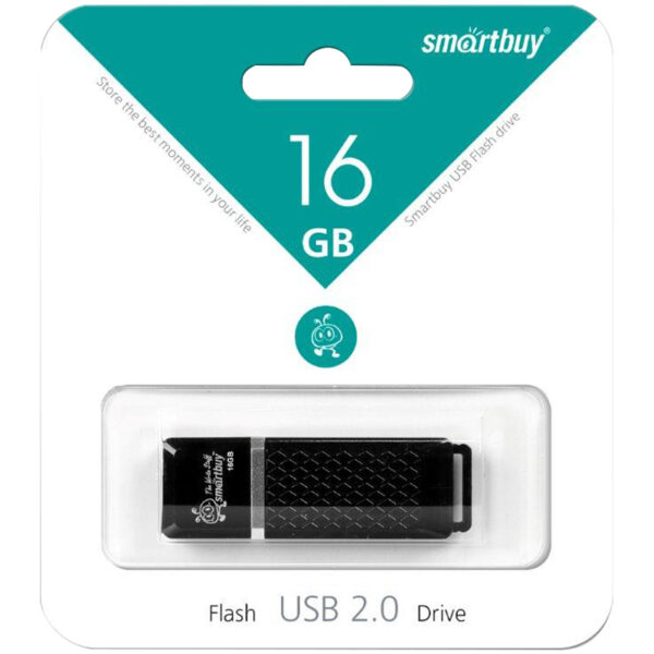 Память Smart Buy "Quartz"  16GB, USB 2.0 Flash Drive, черный