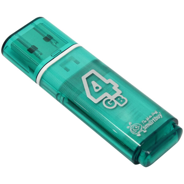 Память Smart Buy "Glossy"  4GB, USB 2.0 Flash Drive, зеленый