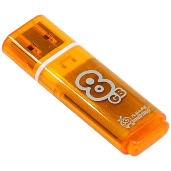 Память Smart Buy "Glossy"  8GB, USB 2.0 Flash Drive, оранжевый