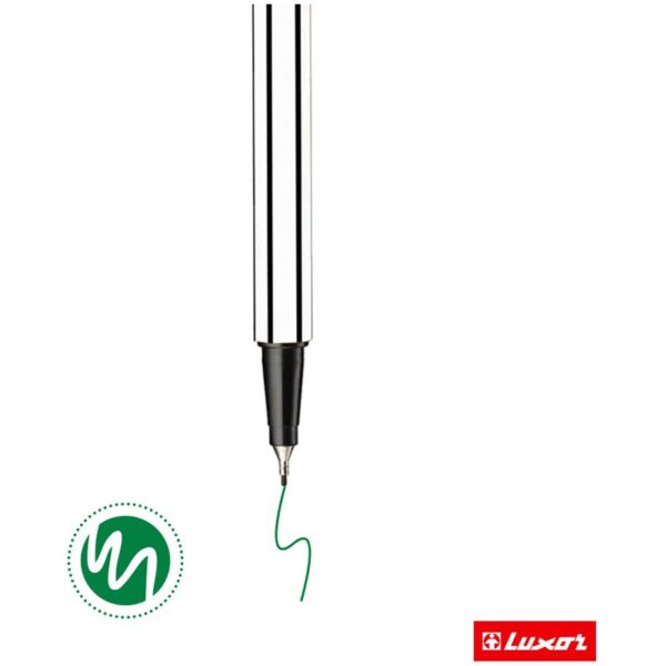 Ручка капиллярная Luxor "Fine Writer 045" зеленая, 0,8мм
