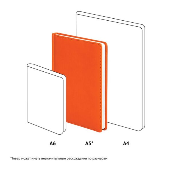 Ежедневник недатир. А5, 136л., кожзам, OfficeSpace "Winner", оранжевый