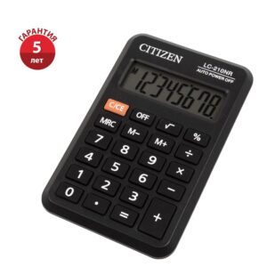 Калькулятор карманный Citizen LC-210NR, 8 разрядов, питание от батарейки, 64*98*12мм, черный